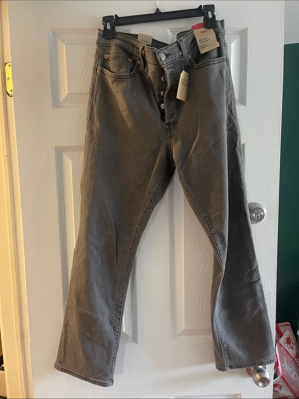 NWT Levi's Straight Leg wedgie straight Gray Button-Fly Jeans